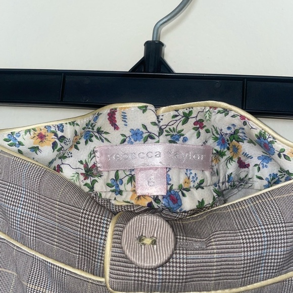 Rebecca Taylor Wide Leg Plaid Trousers Dress Pants Size 6 - Picture 3 of 5